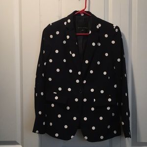 Banana Republic Navy Blue Polka Dot Blazer